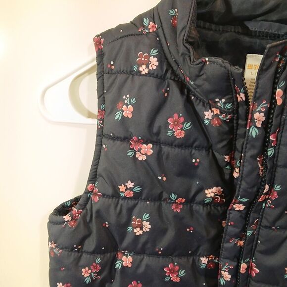 Gymboree Floral Full Zip Puff Vest Large 10/12 - Picture 6 of 9